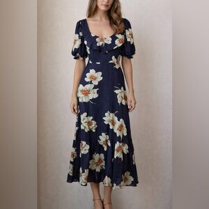 THE GREAT Medley Dress Floral Midi Romantic Prairie S/1 EUC